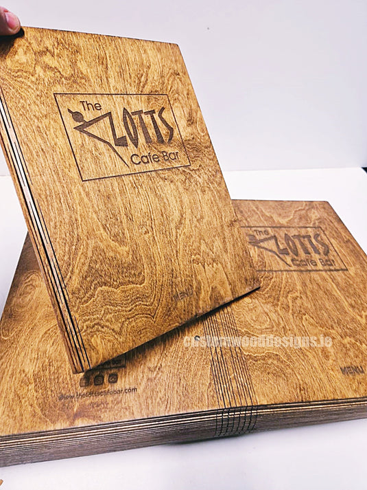 20 x Wooden Menu 15x30cm Custom Wood Designs __label: Multibuy dark-20-x-wooden-menu-15x30cm-53612696502615