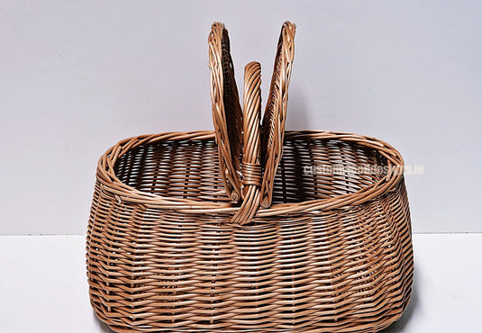 10 x Oval Picnic Basket - 30hx38x24cm Custom Wood Designs __label: Multibuy default-title-10-x-oval-picnic-basket-30hx38x24cm-52960311476567