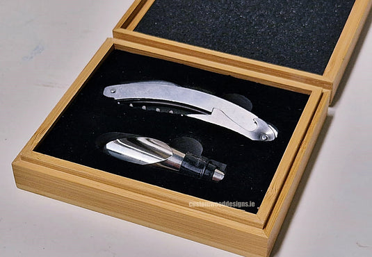 2 piece wine set in bamboo box pack of 25 Custom Wood Designs __label: Multibuy default-title-2-piece-wine-set-in-bamboo-box-pack-of-25-53613611254103