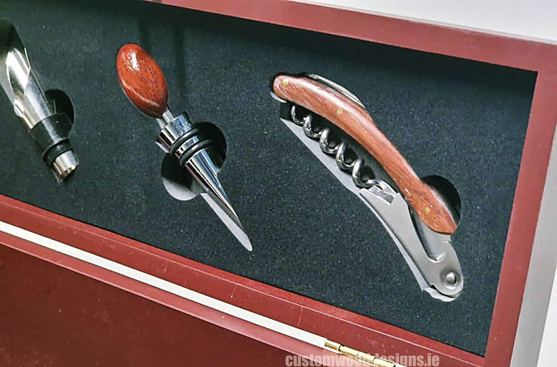 Load image into Gallery viewer, Bamboo Wine Box &amp; Opener set - Rosewood Custom Wood Designs default-title-bamboo-wine-box-opener-set-rosewood-52627846070615
