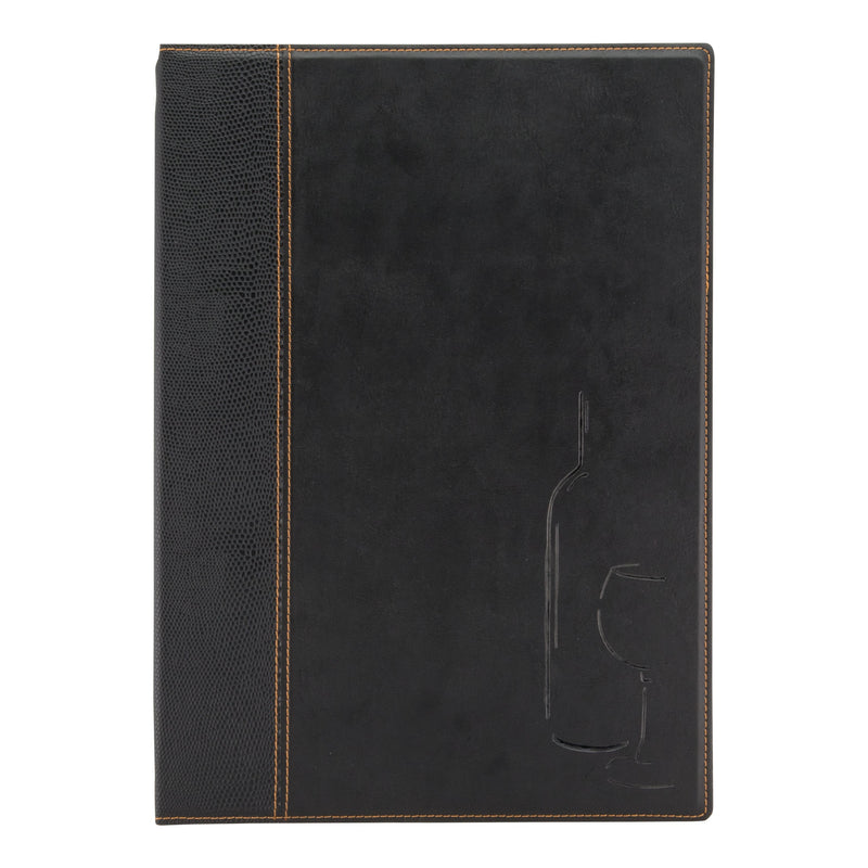 Load image into Gallery viewer, Black leather style A4 menu pack of 10 Custom Wood Designs __label: Multibuy default-title-black-leather-style-a4-menu-pack-of-10-53613268435287
