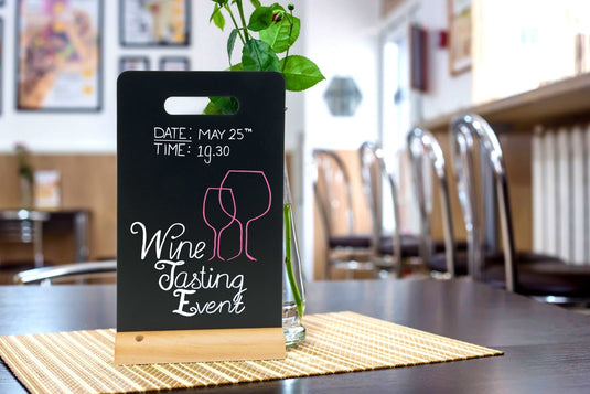 Chalkboard with handle - incl chalkmarker - Pack of 6 Custom Wood Designs __label: Multibuy default-title-chalkboard-with-handle-incl-chalkmarker-pack-of-6-53612367610199