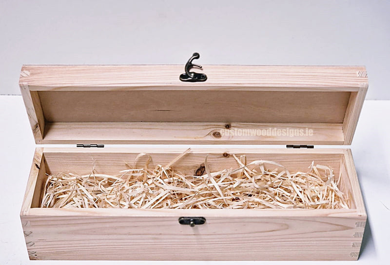 Load image into Gallery viewer, Hinged Lid 1 Bottle Box - Natural x25 Custom Wood Designs __label: Multibuy Bottle Box Bottle Boxes gift box Gift Boxes Single bottle box wooden Box default-title-hinged-lid-1-bottle-box-natural-x25-52627183665495
