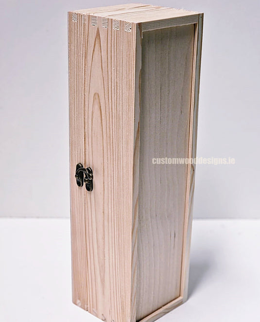 Hinged Lid 1 Bottle Box - Natural x25 Custom Wood Designs __label: Multibuy Bottle Box Bottle Boxes gift box Gift Boxes Single bottle box wooden Box default-title-hinged-lid-1-bottle-box-natural-x25-52627183698263