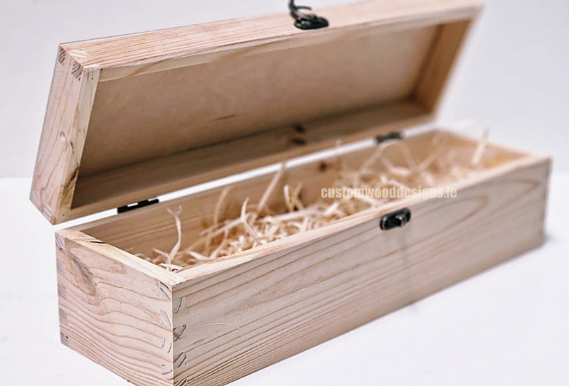 Load image into Gallery viewer, Hinged Lid 1 Bottle Box - Natural x25 Custom Wood Designs __label: Multibuy Bottle Box Bottle Boxes gift box Gift Boxes Single bottle box wooden Box default-title-hinged-lid-1-bottle-box-natural-x25-53613526024535
