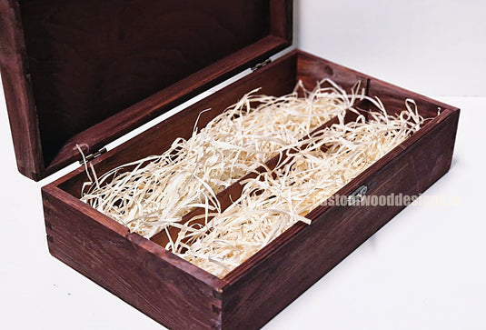 Hinged Lid 2 Bottle Box - Burgundy x25 Custom Wood Designs __label: Multibuy Bottle Box Bottle Boxes gift box Gift Boxes Single bottle box wooden Box default-title-hinged-lid-2-bottle-box-burgundy-x25-52627317260631