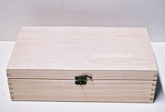 Hinged Lid 2 Bottle Box - Natural x25 Custom Wood Designs __label: Multibuy Bottle Box Bottle Boxes gift box Gift Boxes Single bottle box wooden Box default-title-hinged-lid-2-bottle-box-natural-x25-52627288260951