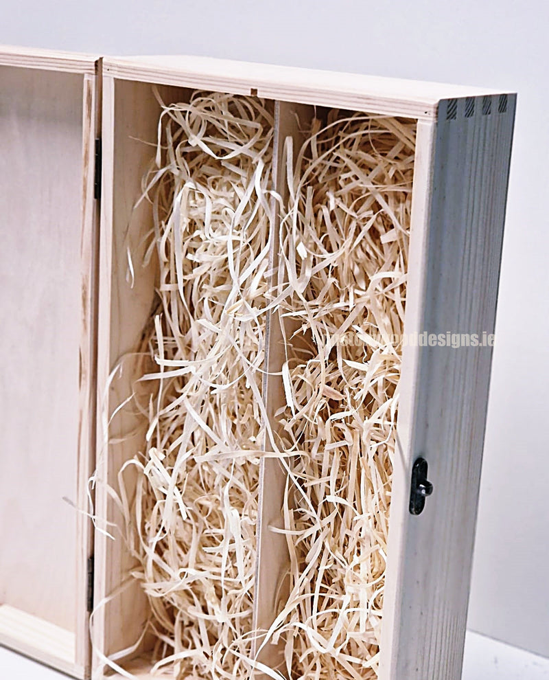 Load image into Gallery viewer, Hinged Lid 2 Bottle Box - Natural x25 Custom Wood Designs __label: Multibuy Bottle Box Bottle Boxes gift box Gift Boxes Single bottle box wooden Box default-title-hinged-lid-2-bottle-box-natural-x25-53613541949783
