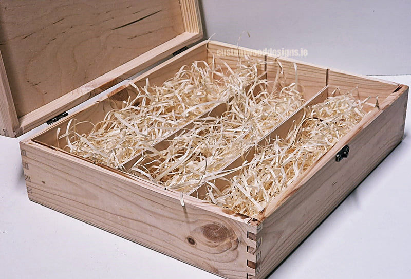 Load image into Gallery viewer, Hinged Lid 3 Bottle Box - Natural x25 Custom Wood Designs __label: Multibuy Bottle Box Bottle Boxes gift box Gift Boxes Single bottle box wooden Box default-title-hinged-lid-3-bottle-box-natural-x25-53613562036567
