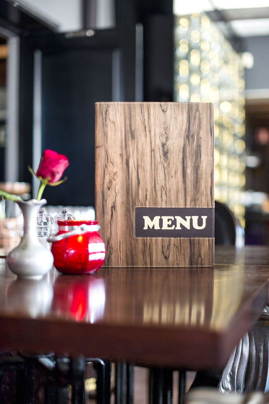 Leather style menu holder A4 pack of 10 Custom Wood Designs __label: Multibuy default-title-leather-style-menu-holder-a4-pack-of-10-53613296615767