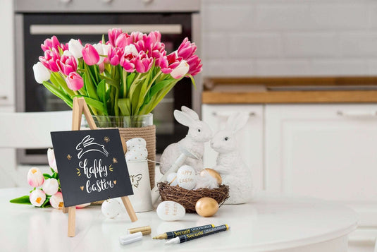 Mini Easel Table Chalkboard - Beech Finish - Pack of 6 Custom Wood Designs __label: Multibuy default-title-mini-easel-table-chalkboard-beech-finish-pack-of-6-53612402540887