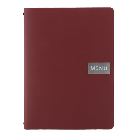 Red A4 leather menu pack of 10 Custom Wood Designs __label: Multibuy default-title-red-a4-leather-menu-pack-of-10-53613235437911
