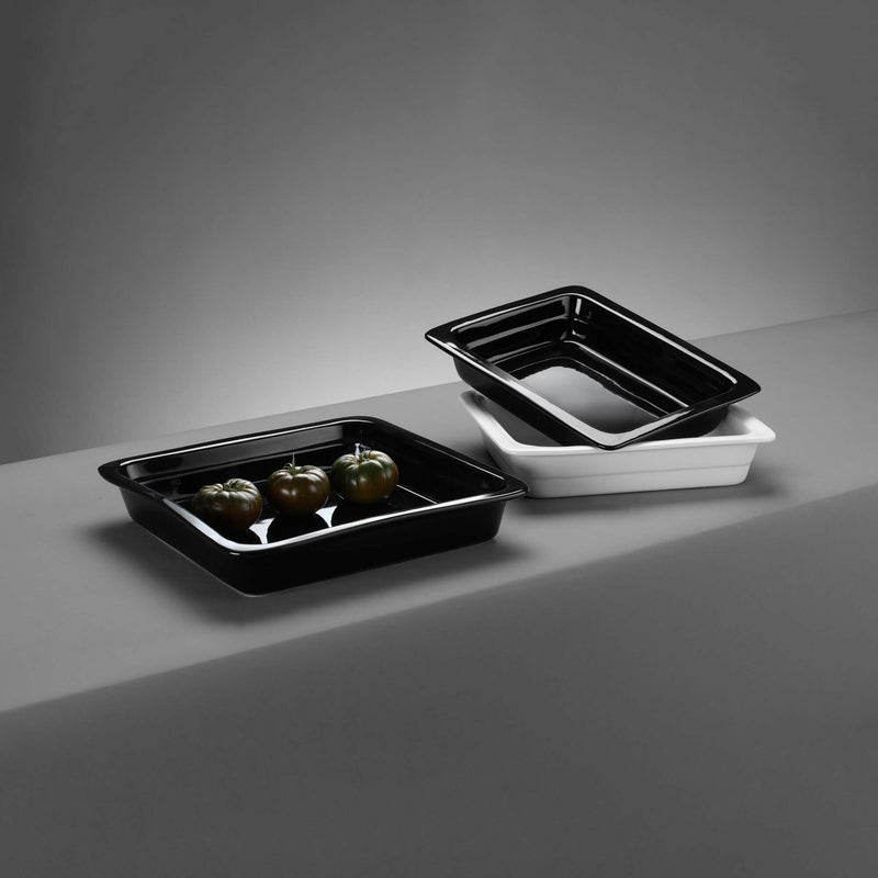 Load image into Gallery viewer, Porcelain GN 1/2 container, black, 330x260x(h)65mm-GN porcelain container
