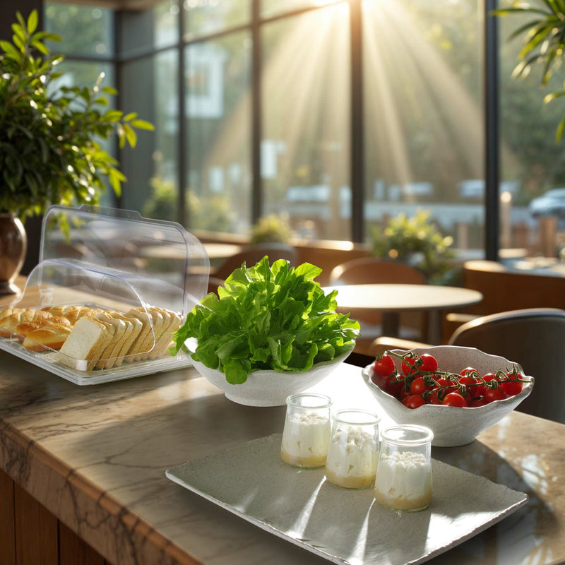 Load image into Gallery viewer, Melamine Platter Rock, Beige, GN 1/2, 265x325mm-Platter
