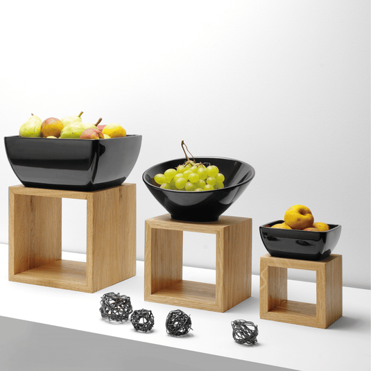 Square Melamine Bowl, Graphite, 190x190x(h)90mm-Square bowl