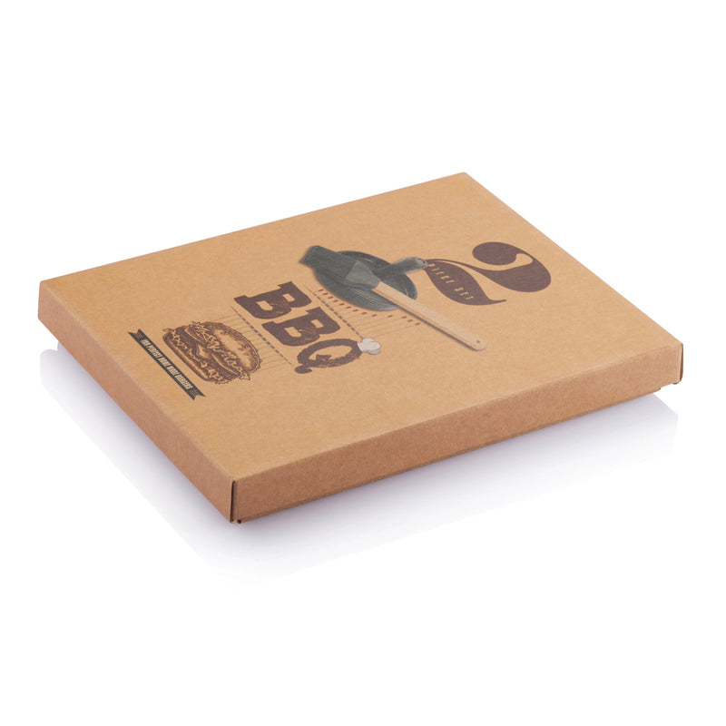 Load image into Gallery viewer, BBQ set with hamburger press and brush - Custom Wood Designs
