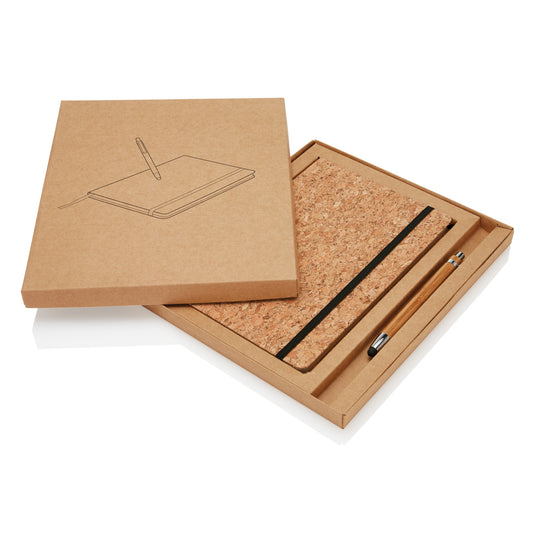 A5 notebook with bamboo pen including stylus - Custom Wood Designs
