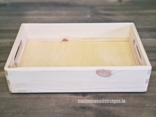 KnobiOne - Pine Wood Tray 30 X 20 X 7 cm OB1 Pine Box with Handle pin bedroom deco box crate room deco wood wooden pine-box-with-handle-default-title-knobione-pine-wood-tray-30-x-20-x-7-cm-ob1-53611829821783