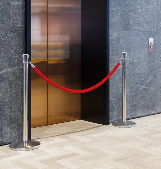 Fourpiece barrier poles with base with 5 ropes Custom Wood Designs red-fourpiece-barrier-poles-with-base-with-5-ropes-53613671154007