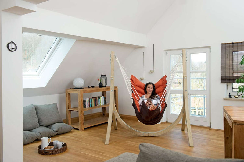 Load image into Gallery viewer, Hanging chair XL &amp; frame Set Swing Chair Amazonas __label: NEW swing-chair-sand-hanging-chair-xl-frame-set-49180105015639
