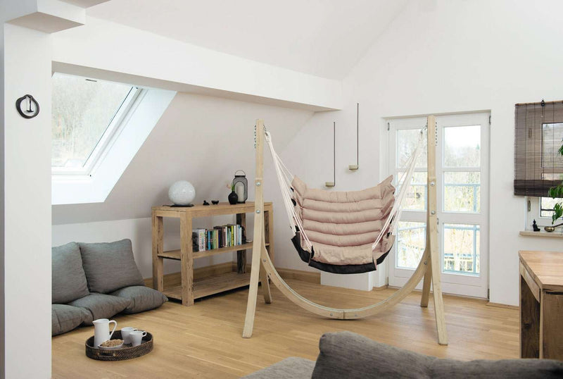 Load image into Gallery viewer, Hanging chair XL &amp; frame Set Swing Chair Amazonas __label: NEW swing-chair-sand-hanging-chair-xl-frame-set-53612477808983
