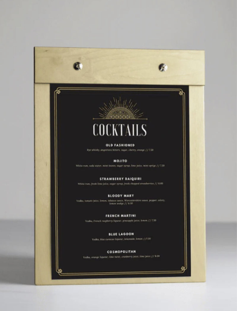 Load image into Gallery viewer, 20 x Clipboard Menu15x21cm Natural Custom Wood Designs __label: Multibuy walnut-20-x-clipboard-menu-15x21cm-53612723503447
