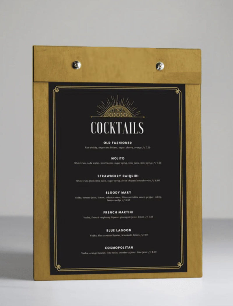 Load image into Gallery viewer, 20 x Clipboard Menu15x21cm Oak Custom Wood Designs __label: Multibuy walnut-20-x-clipboard-menu-15x21cm-53612724912471
