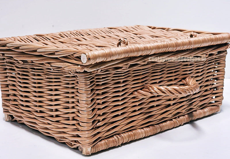 Load image into Gallery viewer, 10 x Wicker Hamper Basket 40 X 28 X 17cm Wicker Hamper Basket Custom Wood Designs Gifting basket hamper basket Retail display basket wicker basket wicker-hamper-basket-with-black-fabiric-interior-10-x-wicker-hamper-basket-40-x-28-x-17cm-53613681508695
