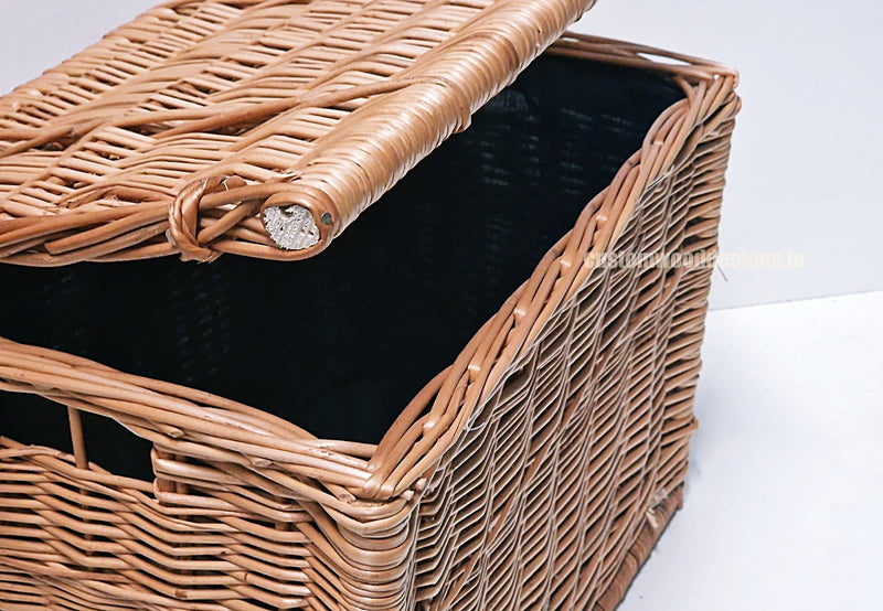 Load image into Gallery viewer, 10 x Wicker Hamper Basket Large 40 X 30 X 30cm Wicker Hamper Basket Custom Wood Designs Gifting basket hamper basket Retail display basket wicker basket wicker-hamper-basket-with-black-fabric-lining-10-x-wicker-hamper-basket-large-40-x-30-x-30cm-53613682524503
